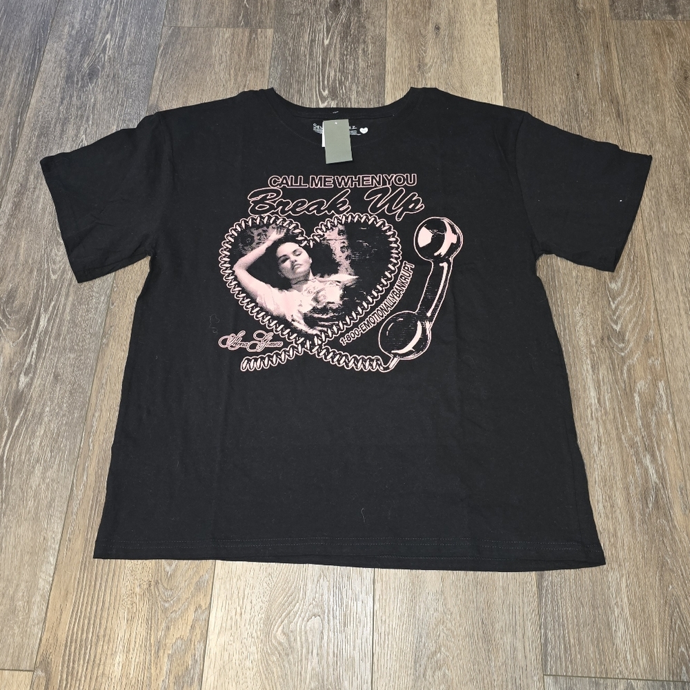 Selena Gomez Girls XXL Black Short Sleeve Shirt New w/ Tags!